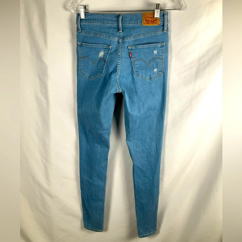 Levis 720 Women’s Size 27 High Rise Super‎ Skinny Jeans Blue Denim Stretch